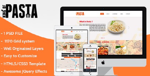King of Pasta  HTML/CSS & PSD Website Template
