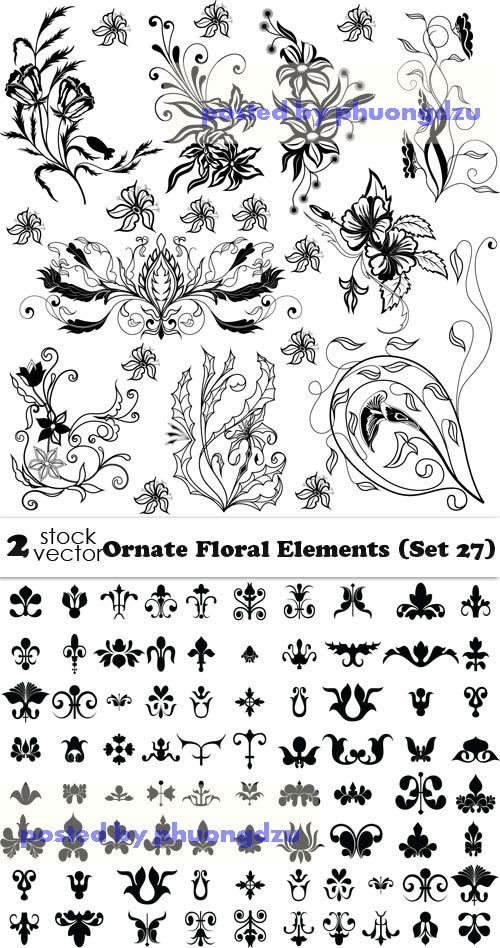 Vectors - Ornate Floral Elements (Set 27)