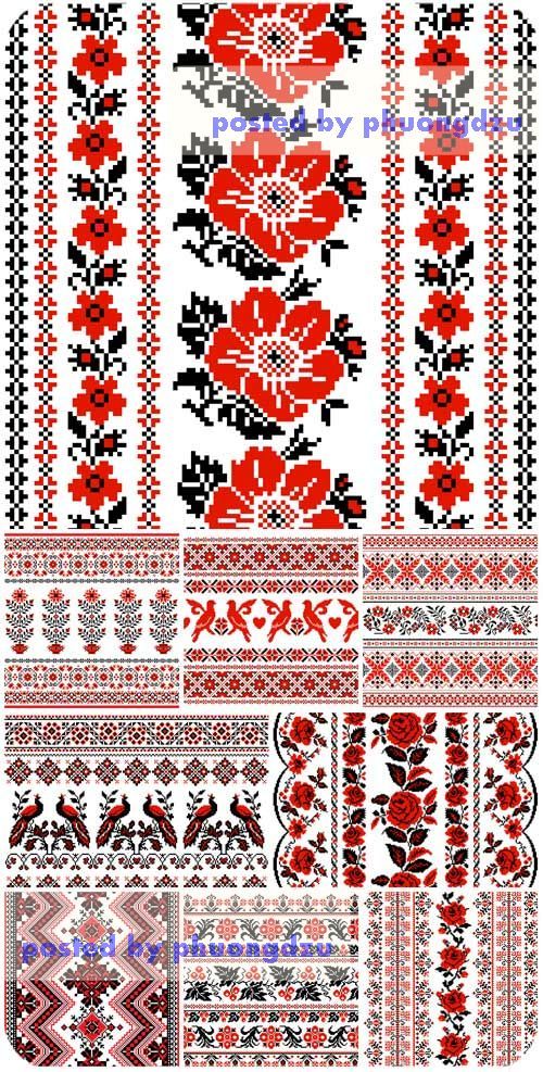 Beautiful embroidery in vector backgrounds 3