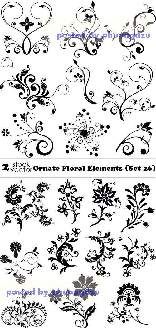 Vectors - Ornate Floral Elements (Set 26)