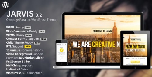 Download Nulled Jarvis v3.2 - Onepage Parallax WordPress Theme