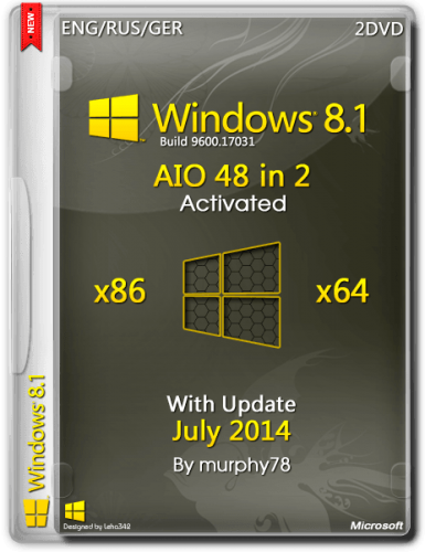 Windows 8.1 AIO 48in2 x86/x64 Actived With Update July 2o14 (ENG/RUS/GER)