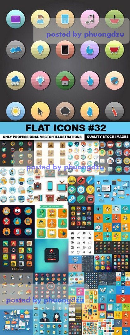 Flat Icons Vector set 32