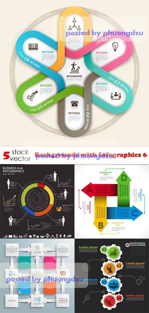 Vectors - Backgrounds with Infographics 06
