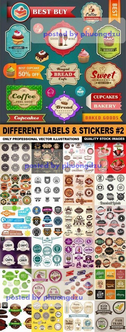 Different Labels & Stickers Vector set 02