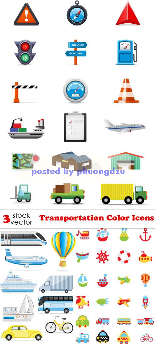 Vectors - Transportation Color Icons