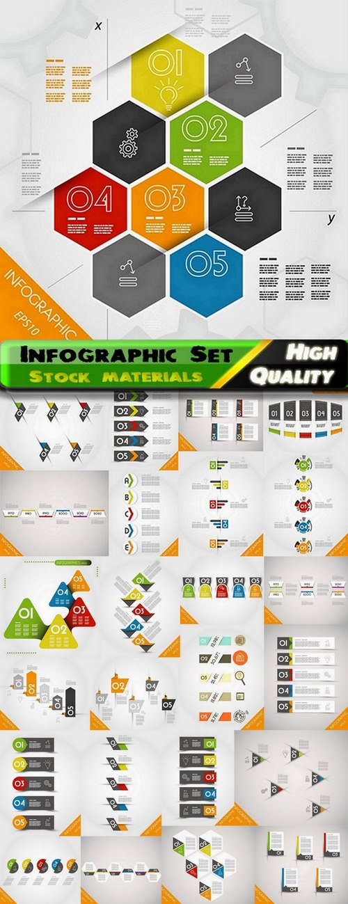 Infographic Design Elements in vector set from stock #68 - 25 Eps