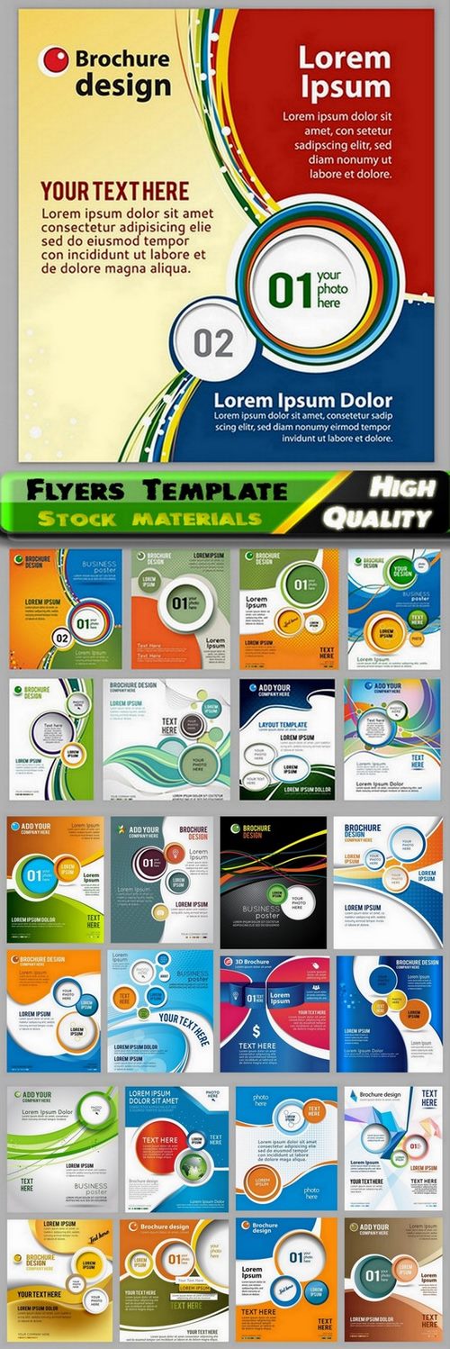 Flyers Template design Collection in vector from stock #26 - 25 Eps