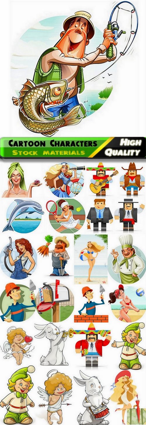 Funny cartoon characters in vector from stock - 25 Eps