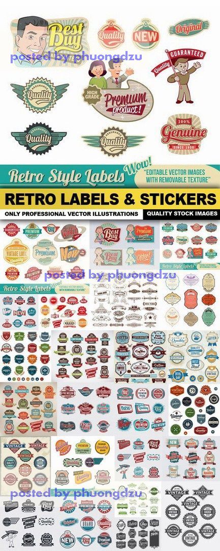 Retro Labels & Stickers 4