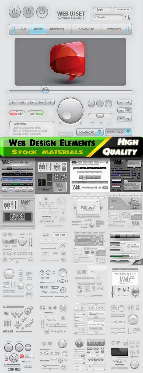 Web Design Elements in vector from stock - 25 Eps