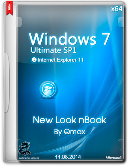 Windows 7 SP1 Ultimate x64 New Look nBook by Qmax® (RUS/11.08.2014)