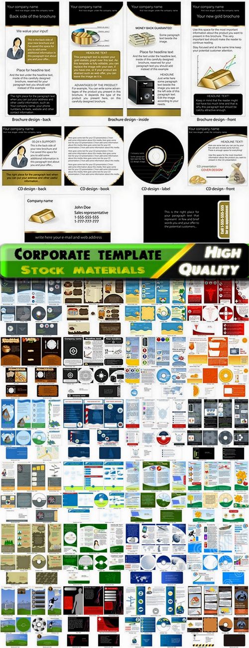 Corporate template design in vector from stock - 25 Eps
