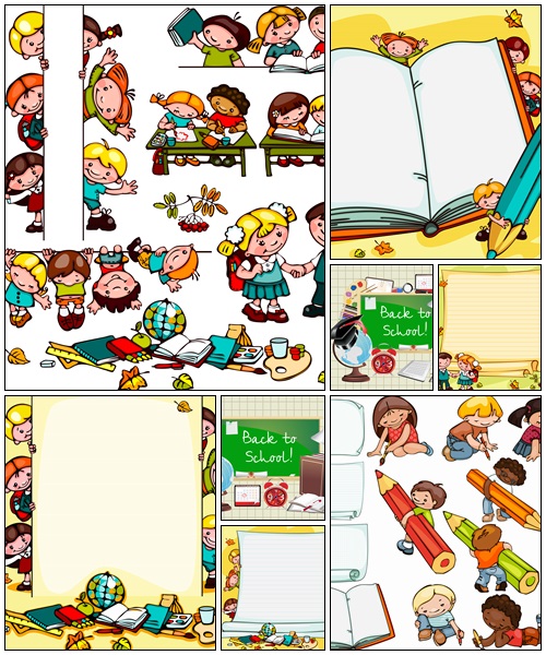 School children's background, 2 - vector background