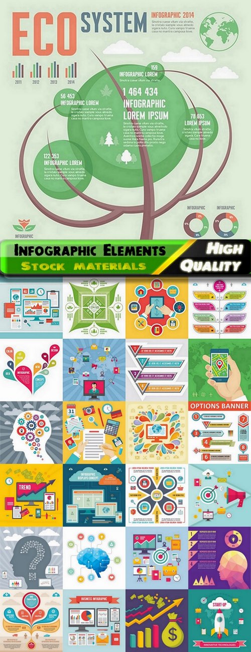 Infographic Design Elements in vector set from stock #71 - 25 Eps
