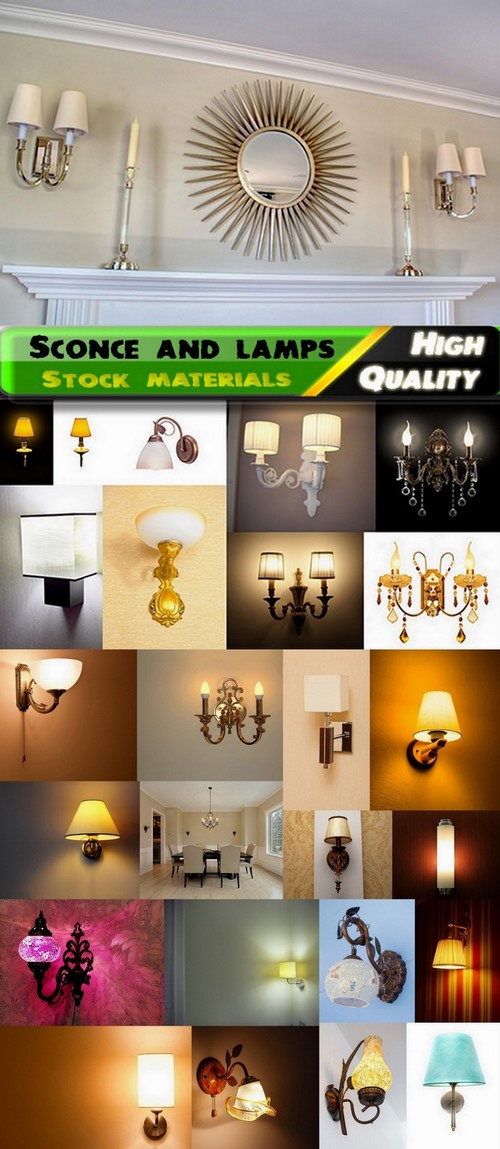 Sconce and lamps on the wall Stock Images - 25 HQ Jpg