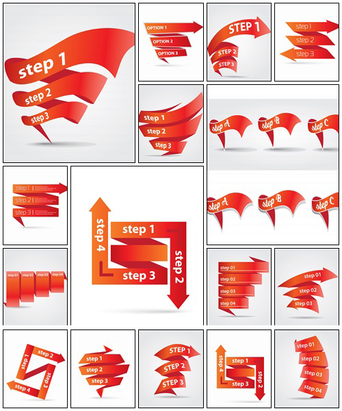 Red origami bow ribbon banner - vector stock