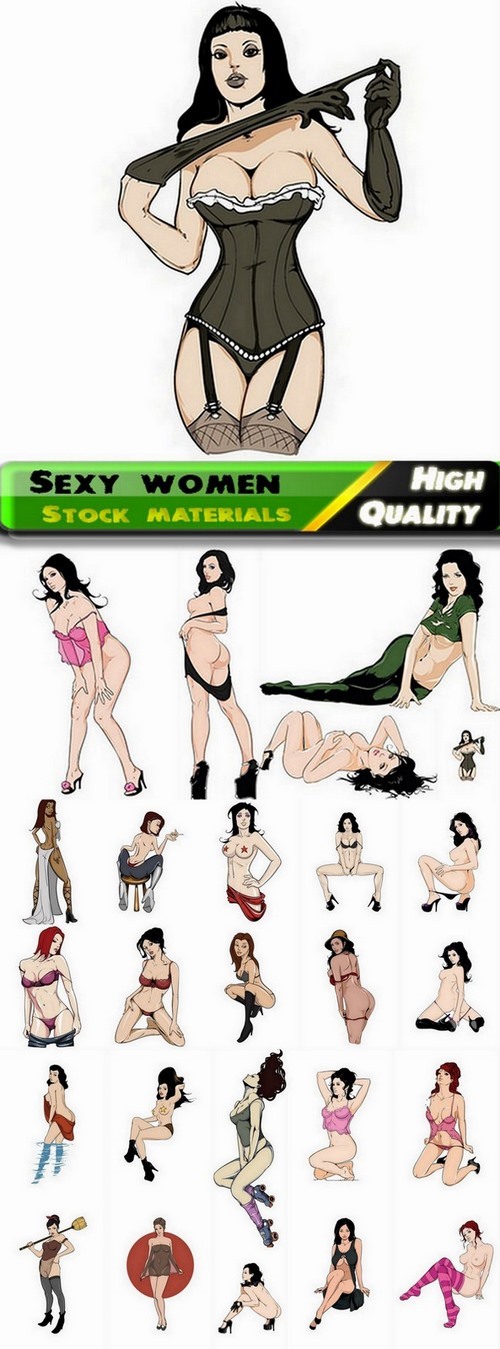 Very sexy women in vector from stock #2 - 25 Eps