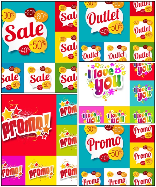 Sale outlet labels - vector stock