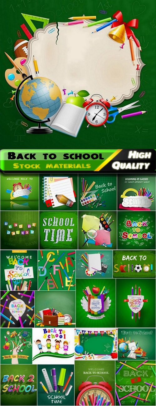 Back to school design elements in vector from stock #2 - 25 Eps