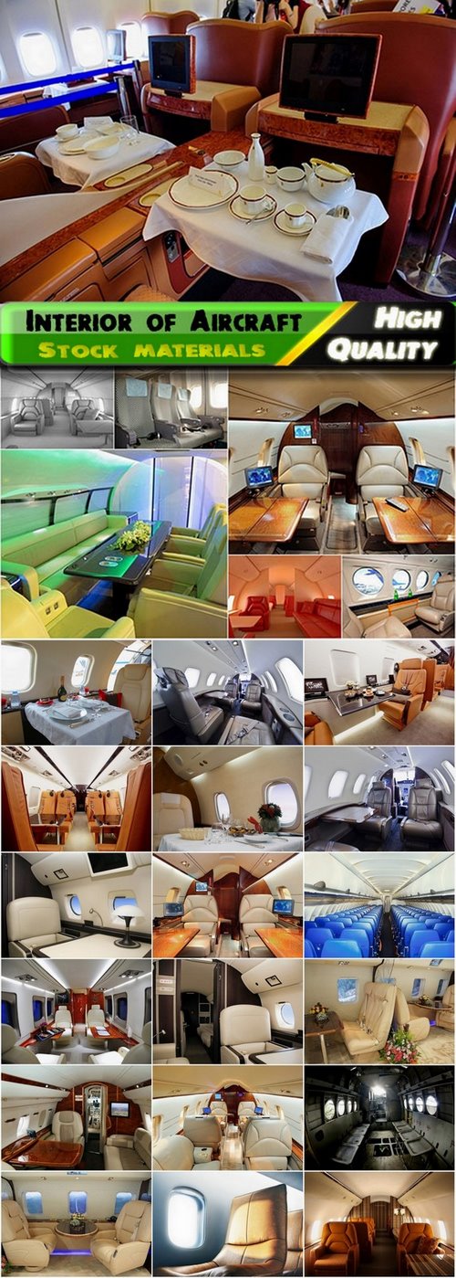 Luxury interior of aircraft Stock Images - 25 Eps