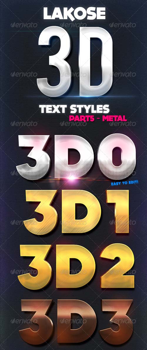GraphicRiver Lakose 3D Text Styles Part 5