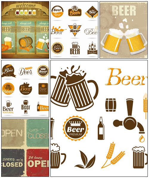 Beer icon set - vector stock