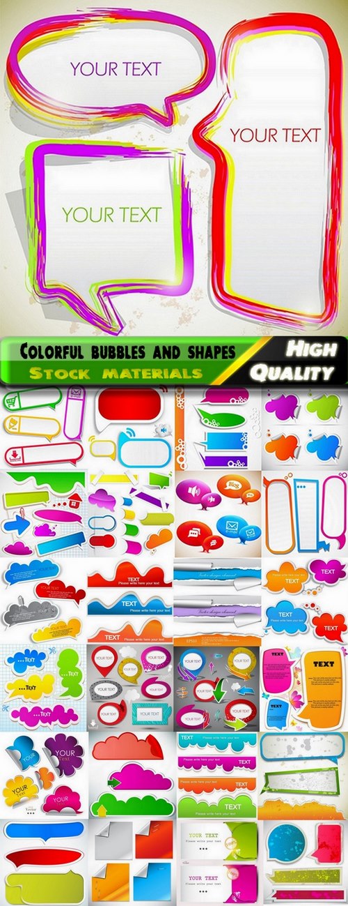 Colorful bubbles and shape for text in vector from stock - 25 Eps