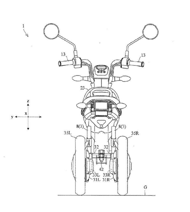 Компания Yamaha подала документы на получение патентов для 3-колесного скутера