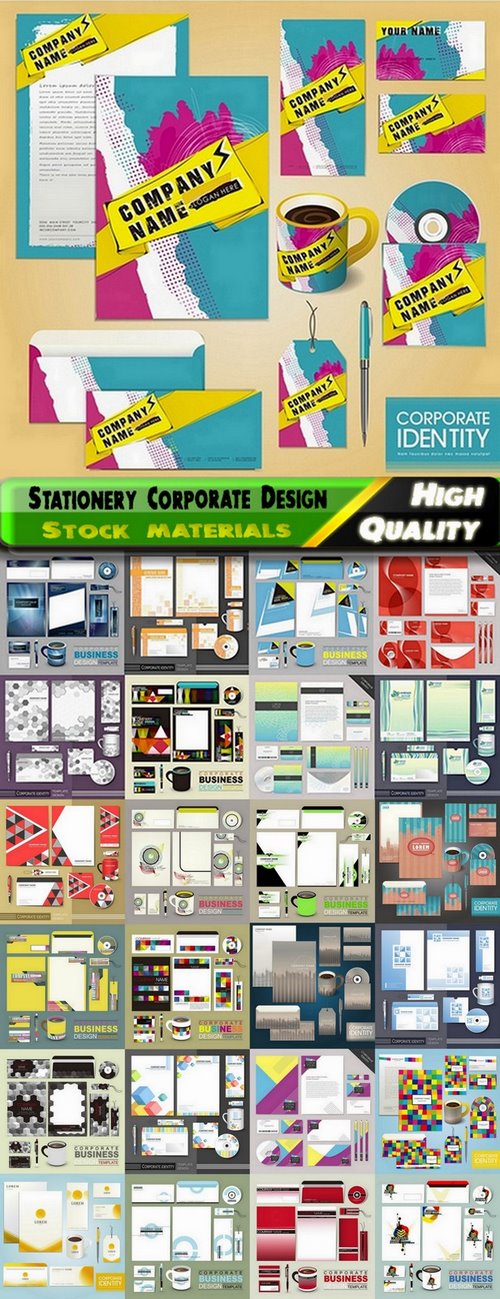 Stationery Corporate Design elements in vector from stock #3 - 25 Eps