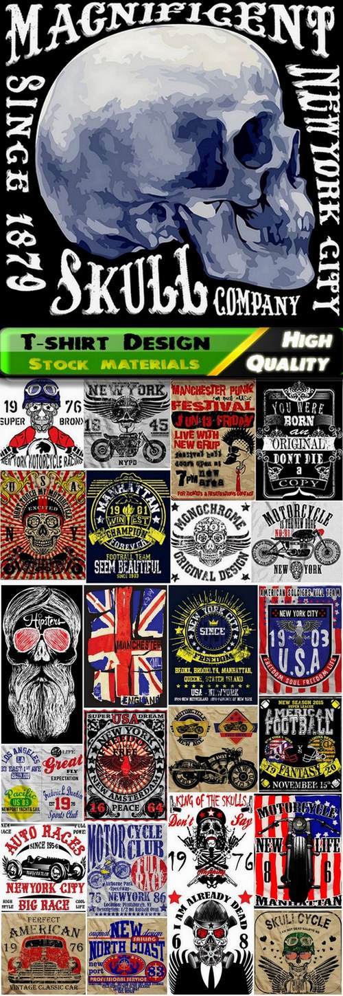 T-shirt Design elements in vector from stock #33 - 25 Eps