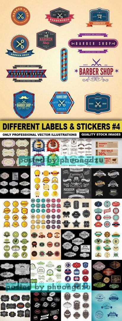 Different Labels & Stickers Vector set 04