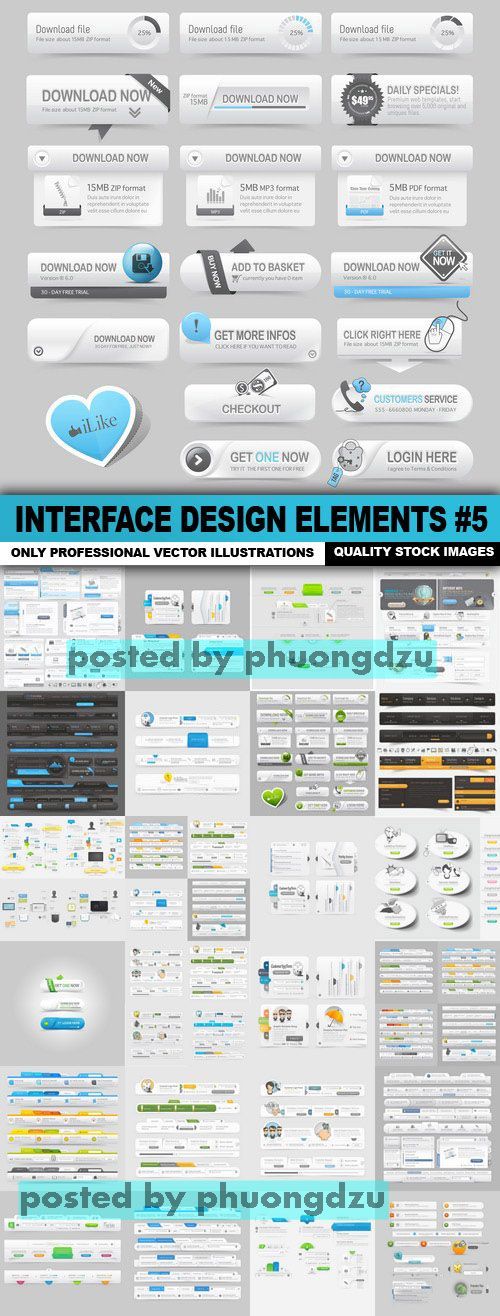 Interface Design Elements Vector set 5