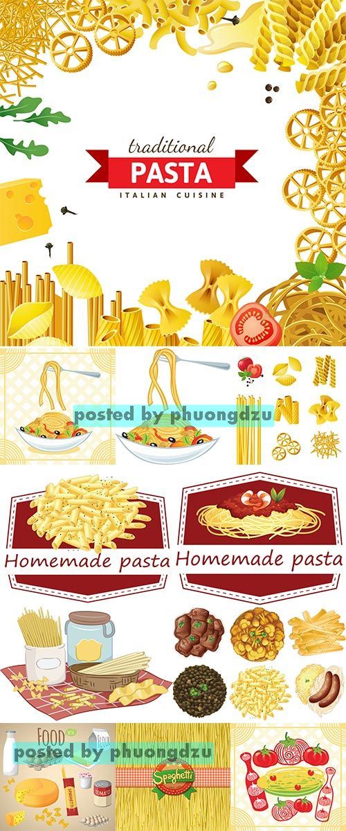 Stock: Food decorative elements collection, Pasta 5