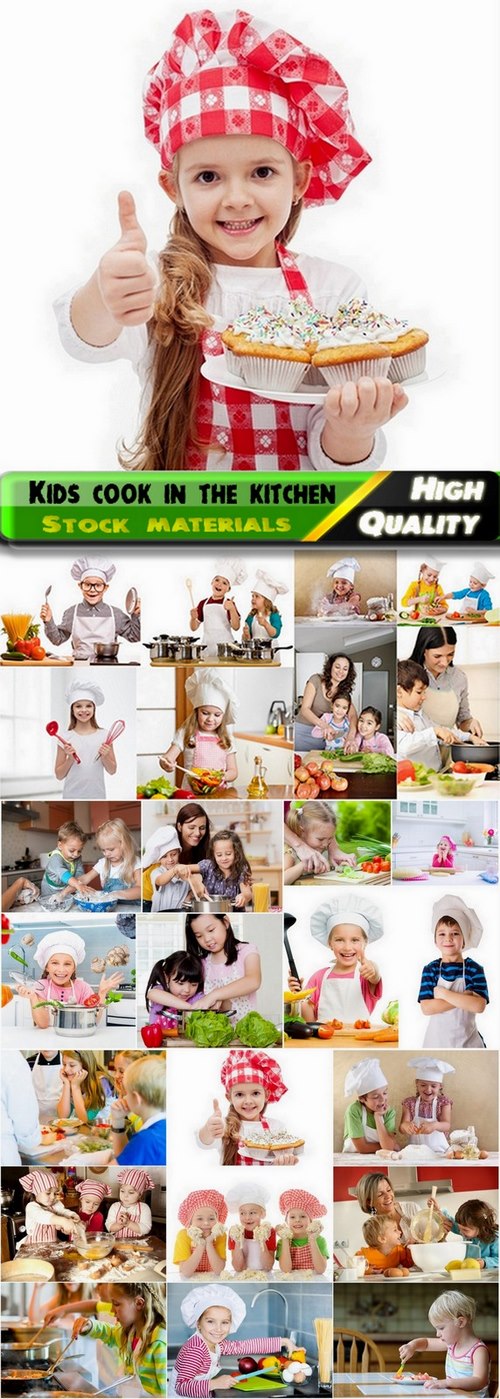 Lovely kids cook in the kitchen Stock images - 25 HQ Jpg
