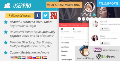 Download Nulled UserPro v2.3 - User Profiles with Social Login