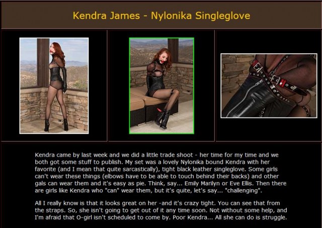 [BondageCafe.com] Kendra James - Nylonika Singleglove (E0851) [2014 ., Bondage, Fetish, Solo, Pantyhose]