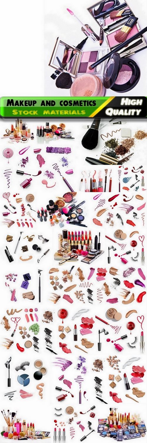 Makeup and cosmetics isolated on white Stock images - 25 HQ Jpg