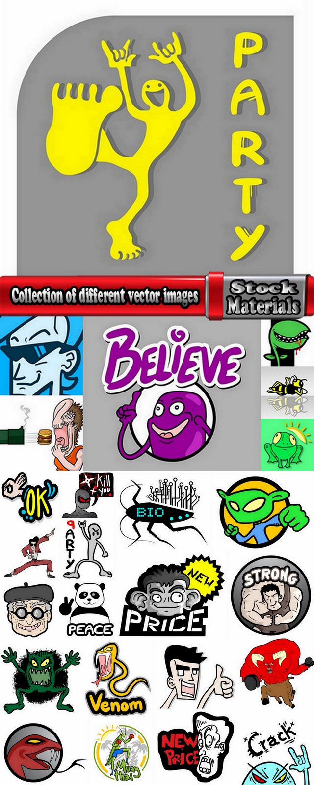 Collection of different vector images on various topics 25 Eps