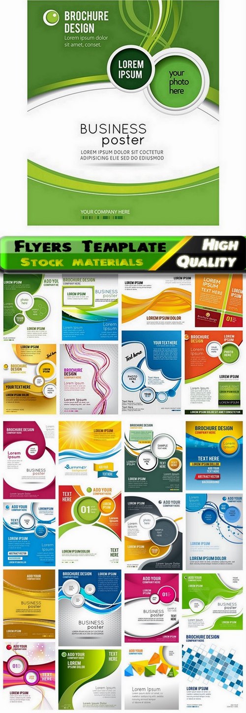 Flyers Template design Collection in vector from stock #37 - 25 Eps