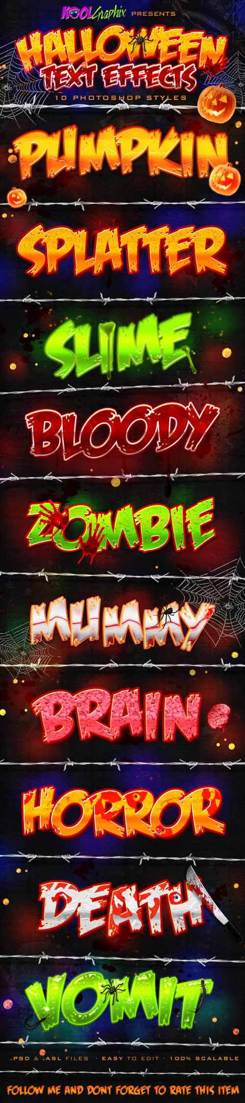 Halloween Text Effects - PS Styles 