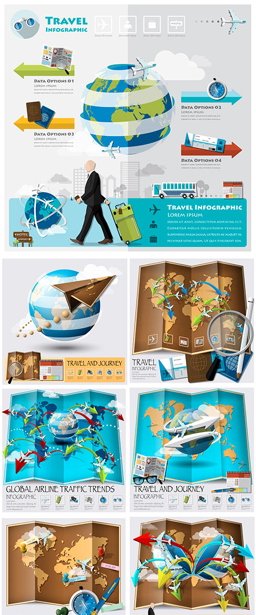 Stock Vector Travel And Journey Business Infographic Design Template