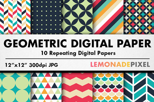 CreativeMarket - Geometric Patterns Digital Paper