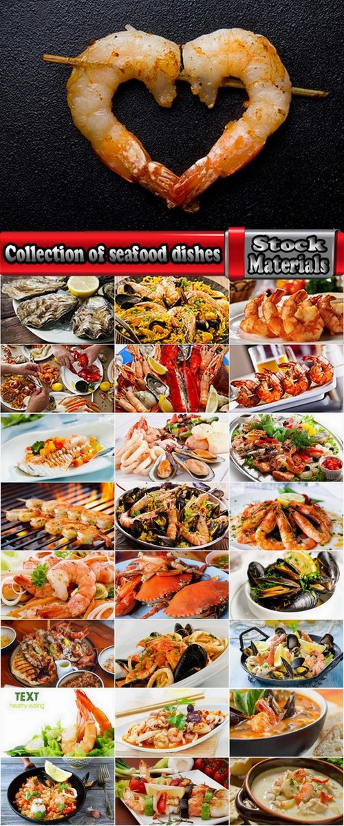Collection of seafood dishes 25 UHQ Jpeg