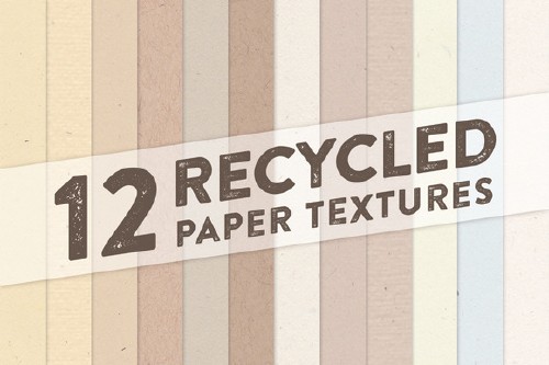 CreativeMarket - 12 Recycled Paper Textures 34756