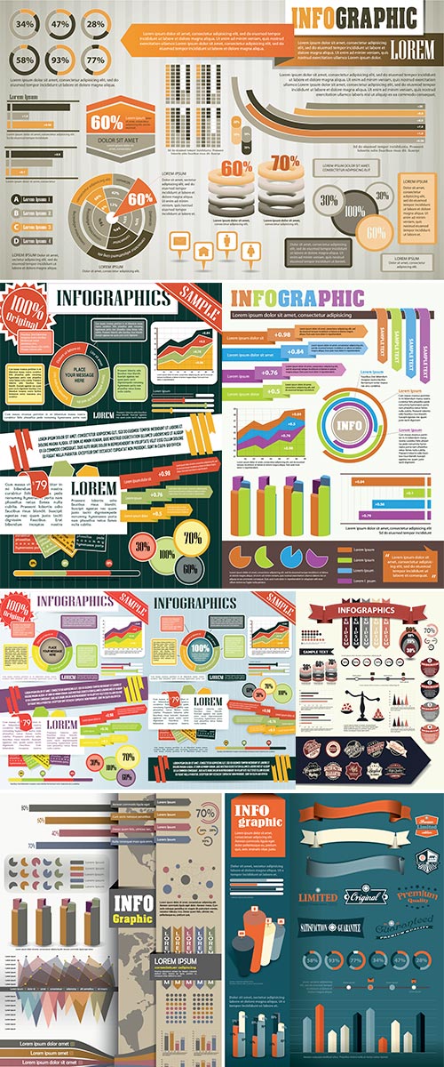 Stock Vector Set of Infographic Elements