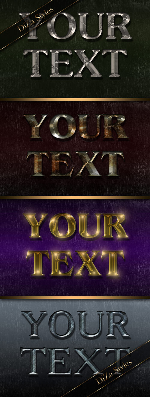 Metal luster text effect