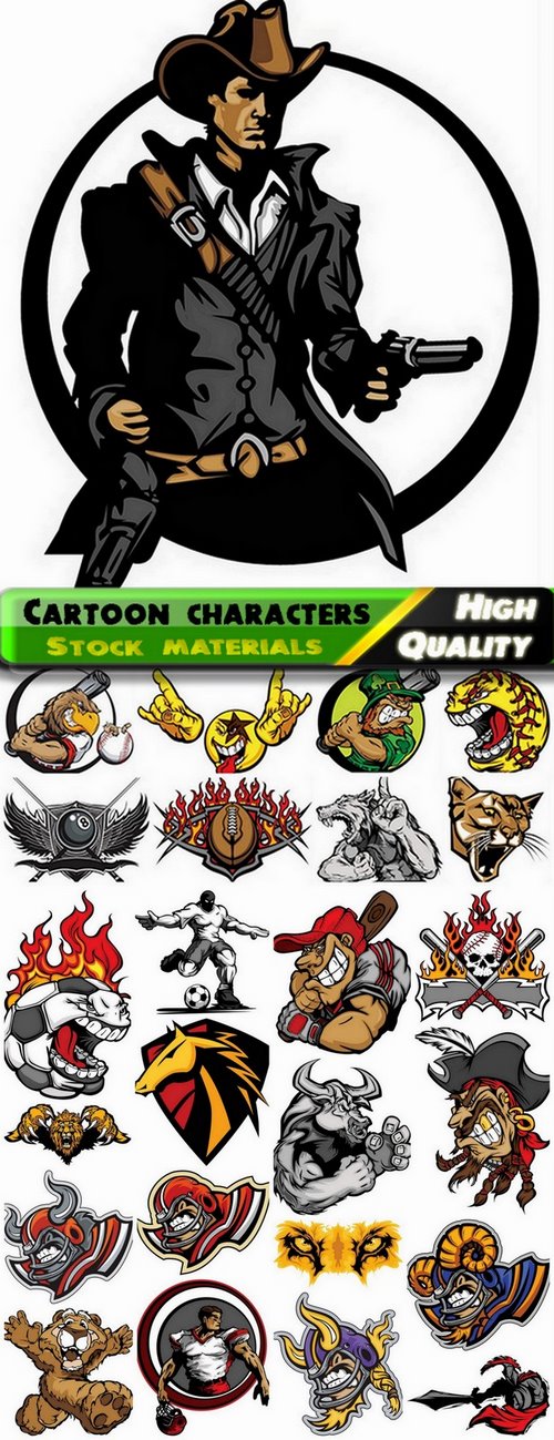 Funny cartoon characters in vector from stock #7 - 25 Eps