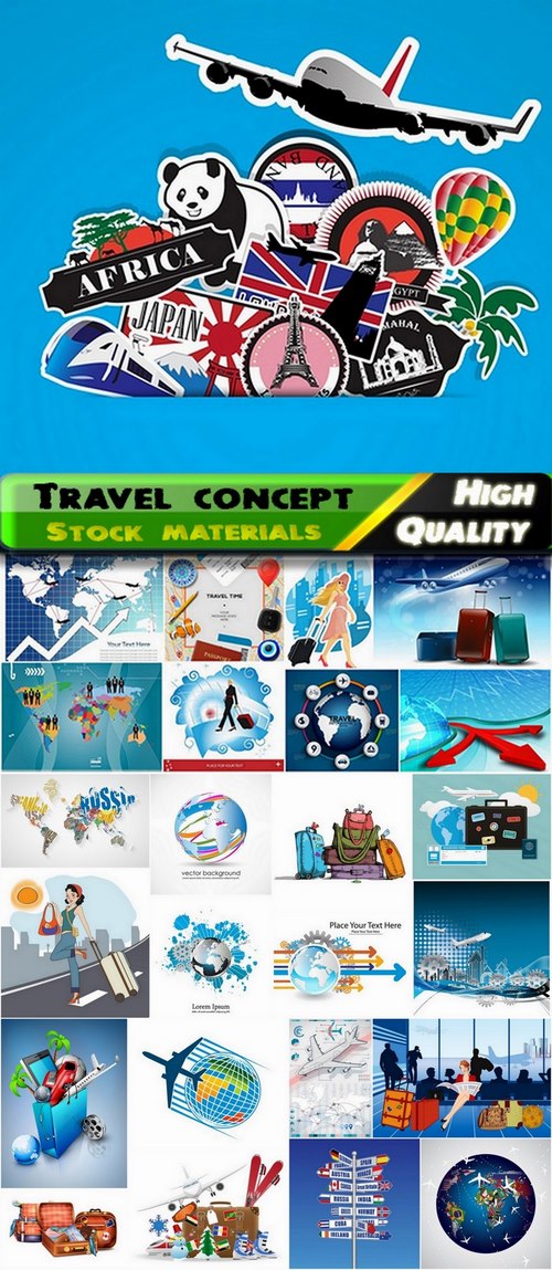 Travel concept and vacation in vector from stock - 25 Eps