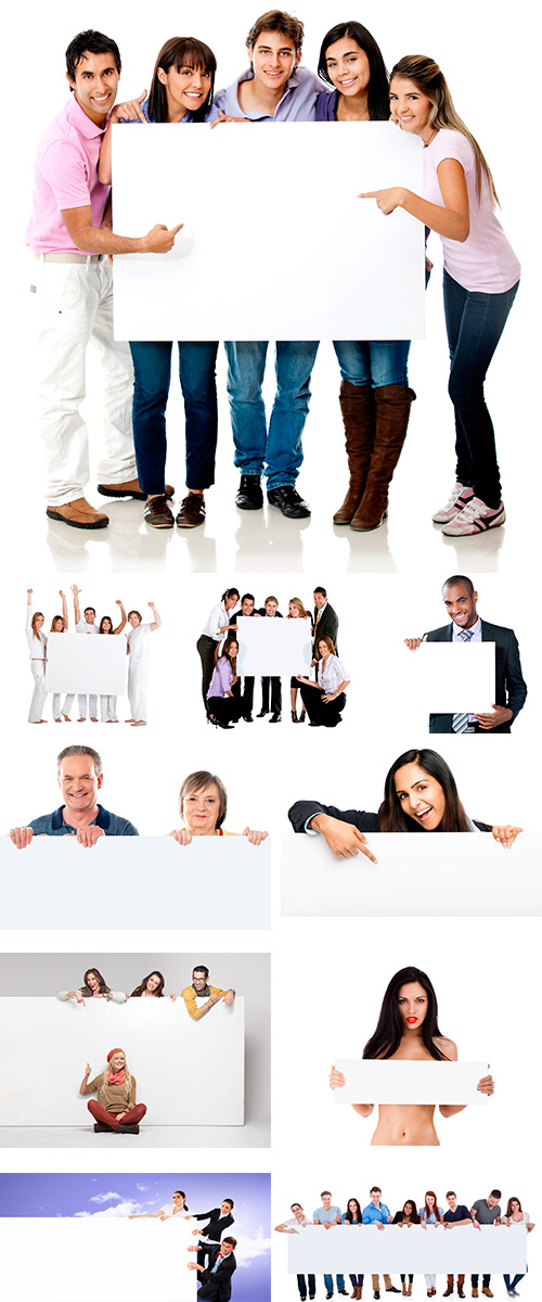 Stock Photo People white banners